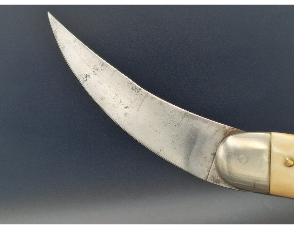 Coutellerie COUTEAU PLIANT ANCIEN SYSTÈME D'OUVERTURE À SECRET - France XIXè - 10