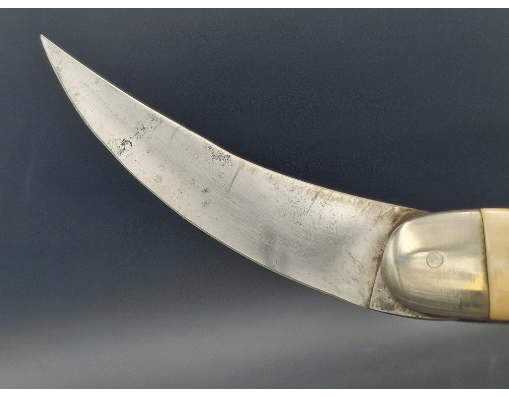 Coutellerie COUTEAU PLIANT ANCIEN SYSTÈME D'OUVERTURE À SECRET - France XIXè - 12