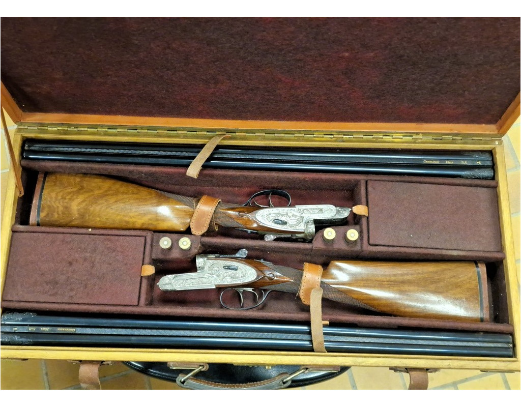 Chasse PAIRE EN 28 JUXTA CANON DEMI BLOC FUSIL CHASSE EJECTEURS CRUCELEGUI HERMANOS 28/70 3/4 Full - ESPAGNE XXè {PRODUCT_REFE