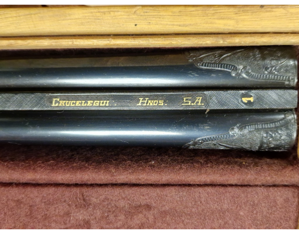Chasse PAIRE EN 28 JUXTA CANON DEMI BLOC FUSIL CHASSE EJECTEURS CRUCELEGUI HERMANOS 28/70 3/4 Full - ESPAGNE XXè {PRODUCT_REFE