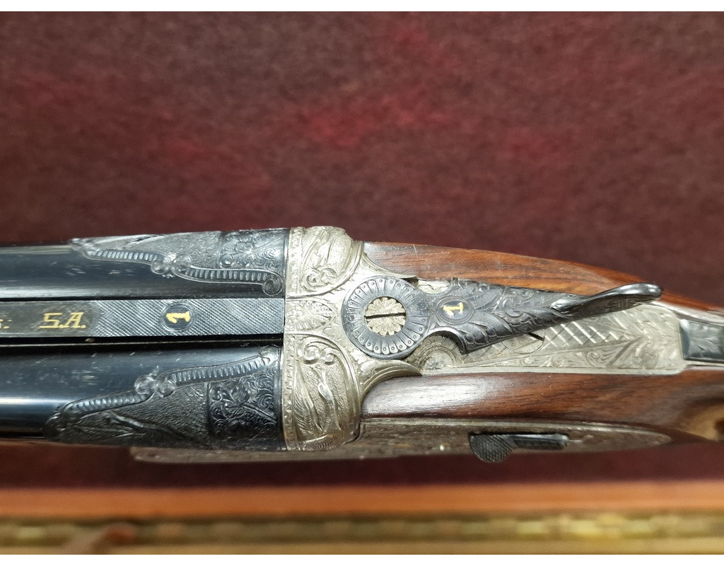 Chasse PAIRE EN 28 JUXTA CANON DEMI BLOC FUSIL CHASSE EJECTEURS CRUCELEGUI HERMANOS 28/70 3/4 Full - ESPAGNE XXè {PRODUCT_REFE