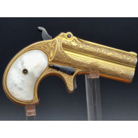 Catalogue Magasin LUXUEUX PISTOLET REMINGTON DOUBLE DERRINGER Gravé Doré en COFFRET Calibre 41RF RIMFIRE - US XIXè {PRODUCT_REF