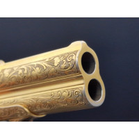 Catalogue Magasin LUXUEUX PISTOLET REMINGTON DOUBLE DERRINGER Gravé Doré en COFFRET Calibre 41RF RIMFIRE - US XIXè {PRODUCT_REF