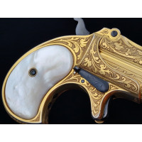 Catalogue Magasin LUXUEUX PISTOLET REMINGTON DOUBLE DERRINGER Gravé Doré en COFFRET Calibre 41RF RIMFIRE - US XIXè {PRODUCT_REF
