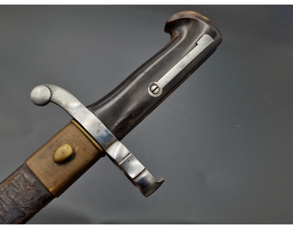 Militaria BAIONNETTE CHASSE JUXTAPOSÉ À LAME YATAGAN CONTRE TRANCHANT vers 1860 - FRANCE XIXè - 1