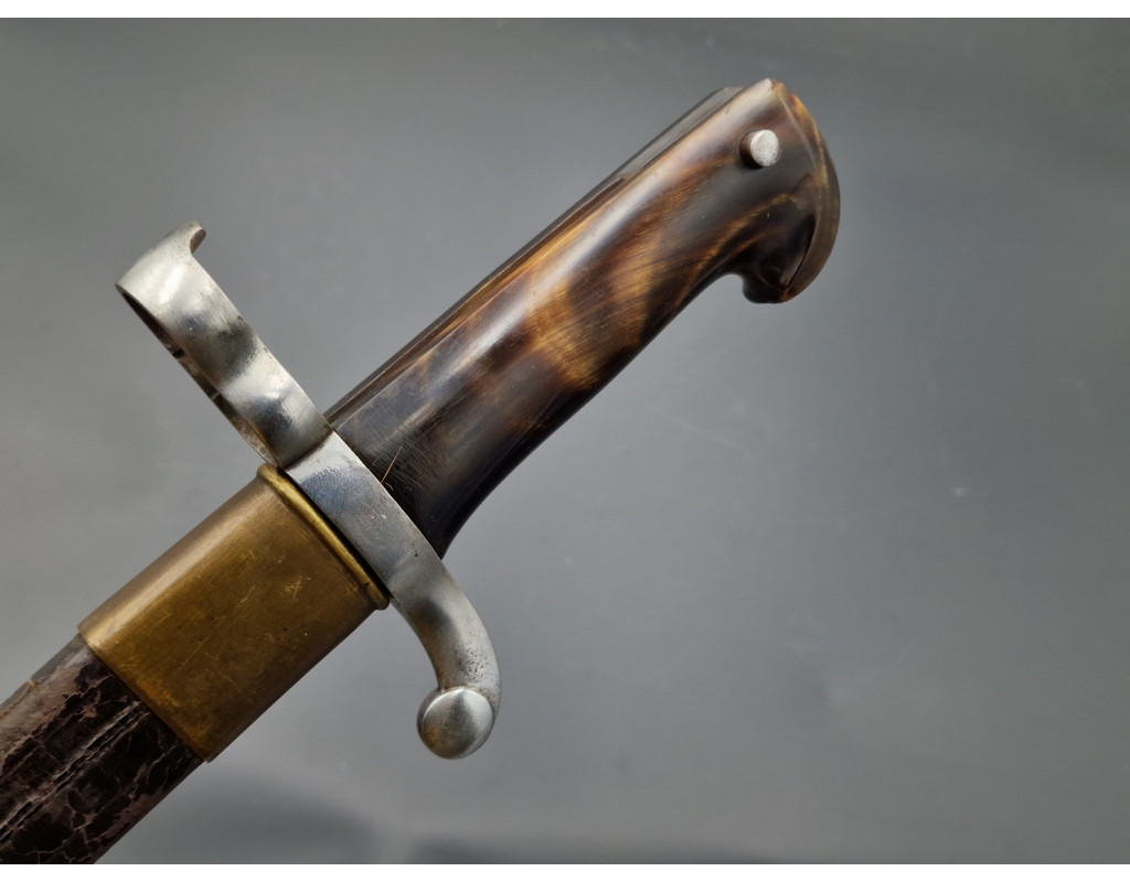 Militaria BAIONNETTE CHASSE JUXTAPOSÉ À LAME YATAGAN CONTRE TRANCHANT vers 1860 - FRANCE XIXè - 2