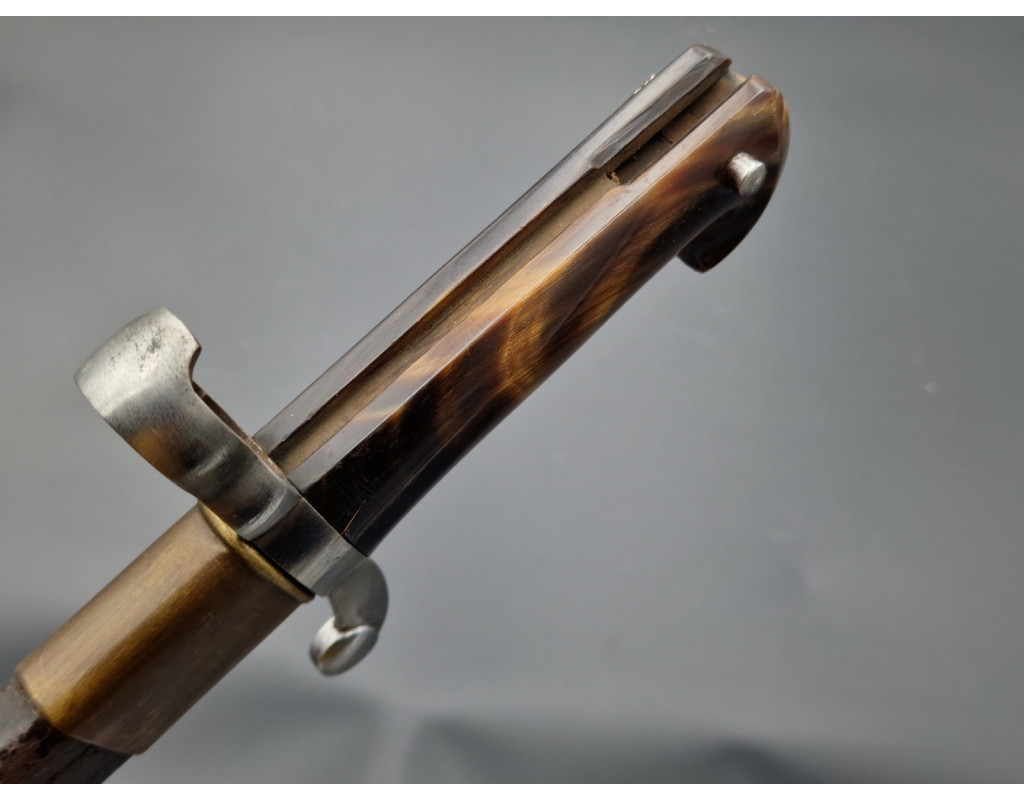 Militaria BAIONNETTE CHASSE JUXTAPOSÉ À LAME YATAGAN CONTRE TRANCHANT vers 1860 - FRANCE XIXè - 3