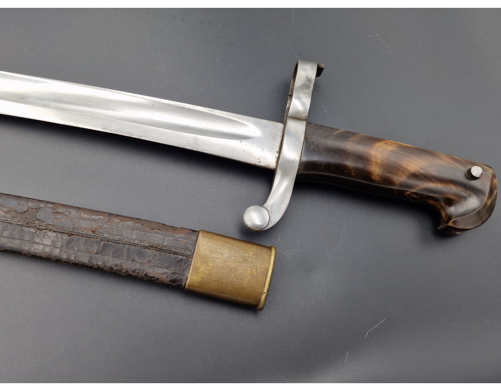 Militaria BAIONNETTE CHASSE JUXTAPOSÉ À LAME YATAGAN CONTRE TRANCHANT vers 1860 - FRANCE XIXè - 10