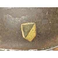Militaria CASQUE US M1 A1 TROUPES FRANCAISES RESISTANTE VOSGES HIVER 1944 INSIGNE SECTION CIRCULATION - USA / FRANCE Seconde Gue