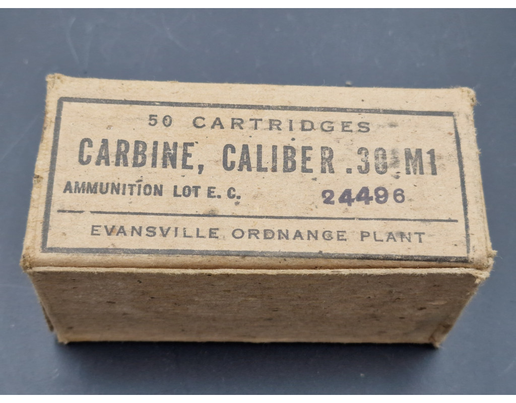 Militaria WW2 BOITE VIDE MUNITION CARTON PARACHUTAGE FRANCE 1944 CALIBER 30M1 USM1 {PRODUCT_REFERENCE} - 2