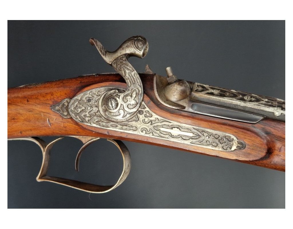 Armes Longues LUXUEUX LONG FUSIL CANARDIER A PERCUSSION PAR LACHAT A SAINT ETIENNE CALIBRE 17,2mm - FRANCE XIXè - 4