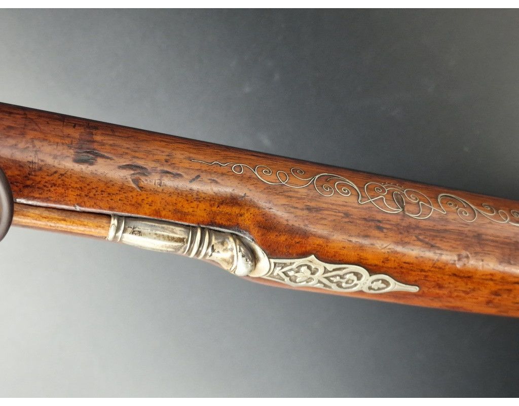 Armes Longues LUXUEUX LONG FUSIL CANARDIER A PERCUSSION PAR LACHAT A SAINT ETIENNE CALIBRE 17,2mm - FRANCE XIXè - 13