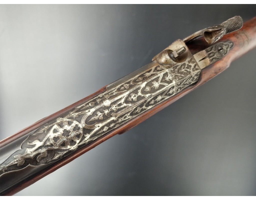 Armes Longues LUXUEUX LONG FUSIL CANARDIER A PERCUSSION PAR LACHAT A SAINT ETIENNE CALIBRE 17,2mm - FRANCE XIXè - 11