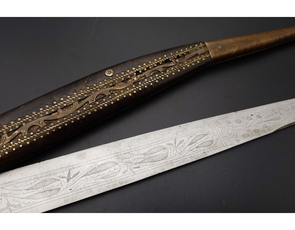Coutellerie IMPOSANT COUTEAU PLIANT NAVAJA CATALAN ESPAGNOL CATALOGNE DU SUD 89CM DATE 1883 - ESPAGNE XIXè - 7