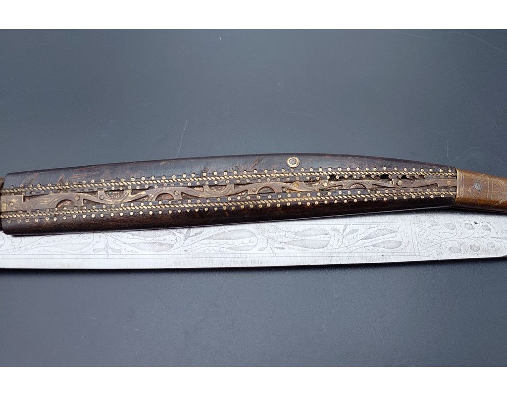 Coutellerie IMPOSANT COUTEAU PLIANT NAVAJA CATALAN ESPAGNOL CATALOGNE DU SUD 89CM DATE 1883 - ESPAGNE XIXè - 10