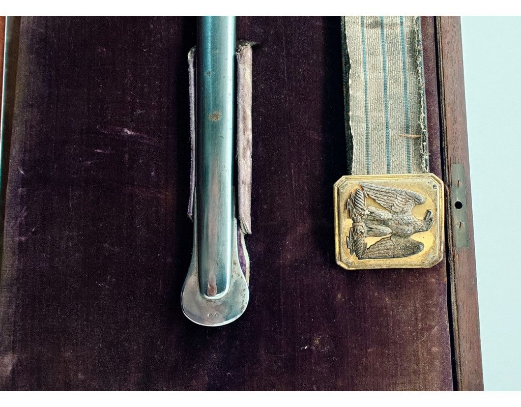 Armes Blanches COFFRET DE SABRE MODELE 1855 D'ETAT MAJOR OFFERT AU COLONEL ALEXIS ADOLPHE BLIGNY EN 1851 - FRANCE SECOND EMPIRE