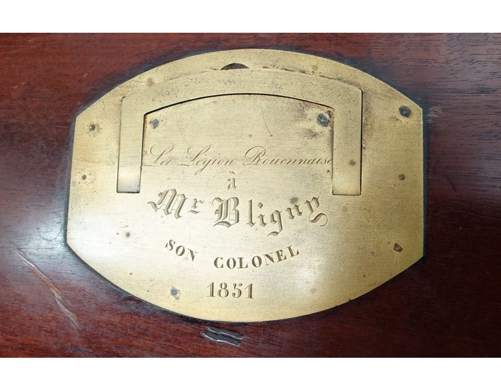 Armes Blanches COFFRET DE SABRE MODELE 1855 D'ETAT MAJOR OFFERT AU COLONEL ALEXIS ADOLPHE BLIGNY EN 1851 - FRANCE SECOND EMPIRE