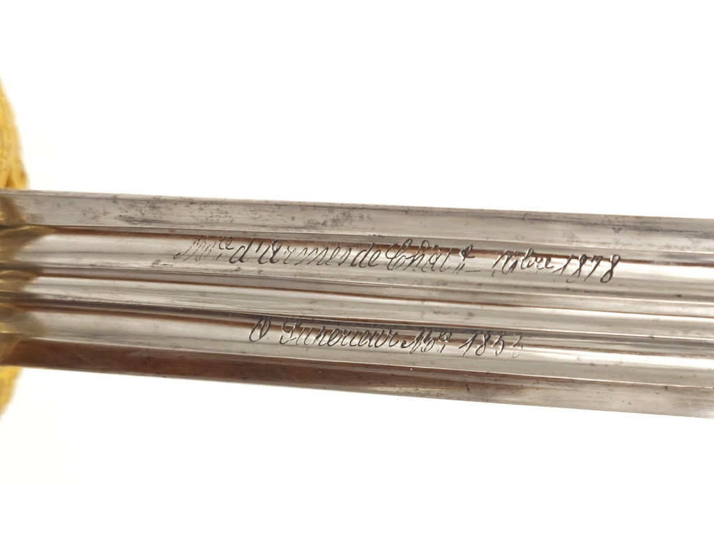 Armes Blanches COFFRET DE SABRE MODELE 1855 D'ETAT MAJOR OFFERT AU COLONEL ALEXIS ADOLPHE BLIGNY EN 1851 - FRANCE SECOND EMPIRE