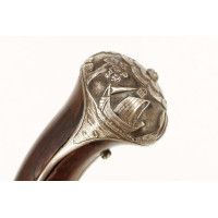 Armes de Poing LONG PISTOLET À SILEX ITALIEN 18è SIGNÉ BERNARDINO POUR L'EXPORT - MONTURES en ARGENT 406-90-1 - 4