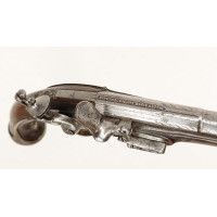 Armes de Poing LONG PISTOLET À SILEX ITALIEN 18è SIGNÉ BERNARDINO POUR L'EXPORT - MONTURES en ARGENT 406-90-1 - 14