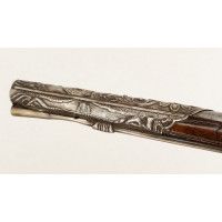 Armes de Poing LONG PISTOLET À SILEX ITALIEN 18è SIGNÉ BERNARDINO POUR L'EXPORT - MONTURES en ARGENT 406-90-1 - 12