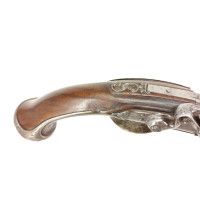 Armes de Poing LONG PISTOLET À SILEX ITALIEN 18è SIGNÉ BERNARDINO POUR L'EXPORT - MONTURES en ARGENT 406-90-1 - 17