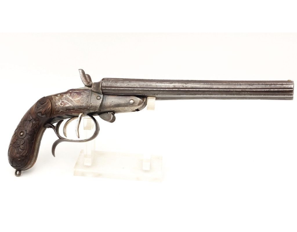 Armes de Poing PISTOLET DE VÉNERIE JUXTAPOSÉ À CHIENS EXTÉRIEURS CALIBRE 12mm/50 ÉMILIO LAPORT & Cia RIO DE JANEIRO 1896-1919 -