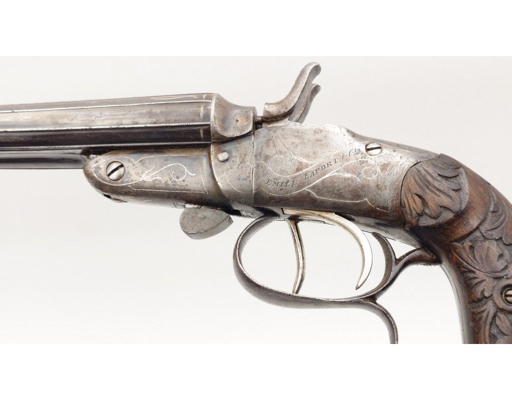 Armes de Poing PISTOLET DE VÉNERIE JUXTAPOSÉ À CHIENS EXTÉRIEURS CALIBRE 12mm/50 ÉMILIO LAPORT & Cia RIO DE JANEIRO 1896-1919 -