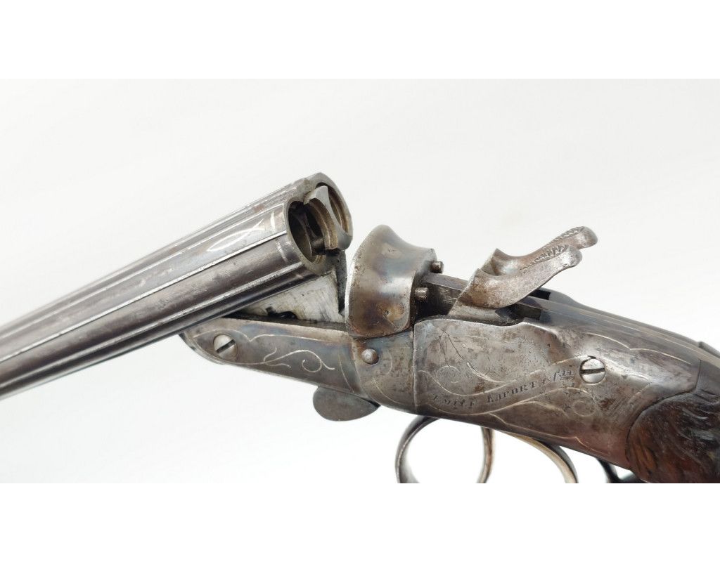 Armes de Poing PISTOLET DE VÉNERIE JUXTAPOSÉ À CHIENS EXTÉRIEURS CALIBRE 12mm/50 ÉMILIO LAPORT & Cia RIO DE JANEIRO 1896-1919 -
