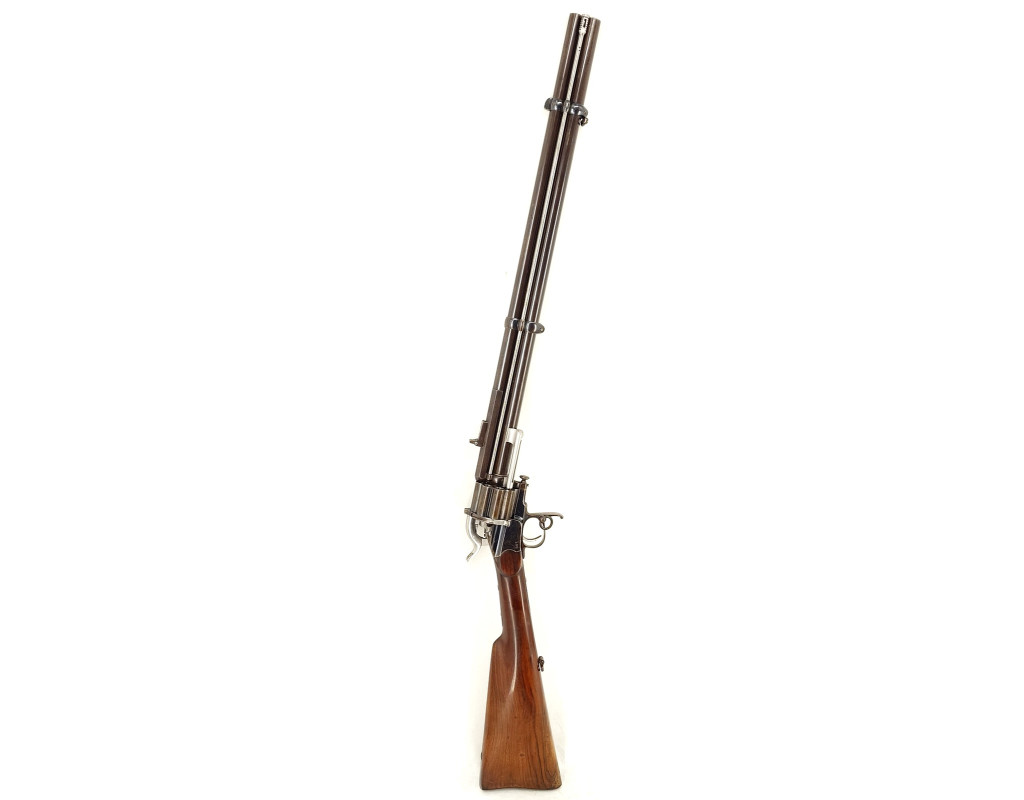 Armes Longues EXCEPTIONNELLE CARABINE COLONEL LE MAT CALIBRE 11MM & 20/65 PERCUSSION CENTRALE FINITION D'ORIGINE BLEU {PRODUCT_R