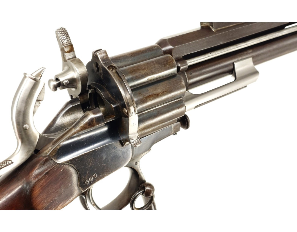 Armes d'Épaule EXCEPTIONNELLE CARABINE COLONEL LEMAT CALIBRE 11MM & 20/50 PERCUSSION CENTRALE FINITION D'ORIGINE BLEU C004155-10