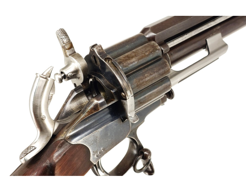 Armes d'Épaule EXCEPTIONNELLE CARABINE COLONEL LEMAT CALIBRE 11MM & 20/50 PERCUSSION CENTRALE FINITION D'ORIGINE BLEU C004155-10