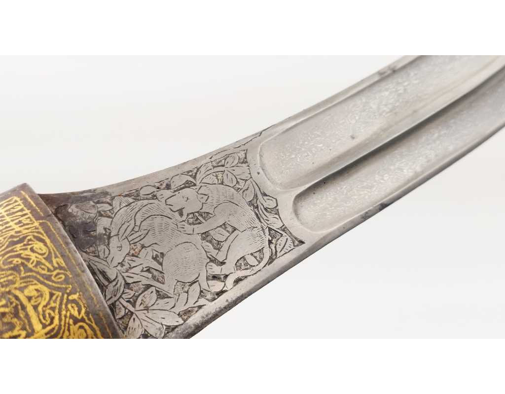 Armes Blanches POIGNARD COURBE DE PERSE KANDJAR DAMAS WOOTZ PERSIAN OTTOMAN DAGGER XIXè {PRODUCT_REFERENCE} - 7