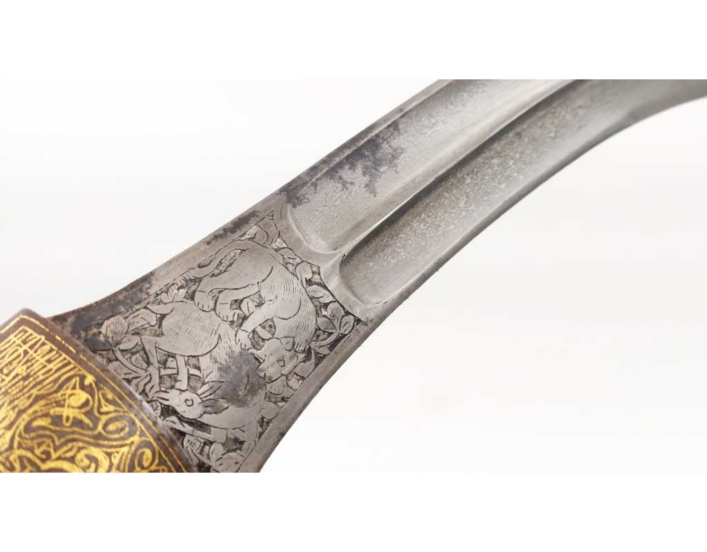 Armes Blanches POIGNARD COURBE DE PERSE KANDJAR DAMAS WOOTZ PERSIAN OTTOMAN DAGGER XIXè {PRODUCT_REFERENCE} - 15
