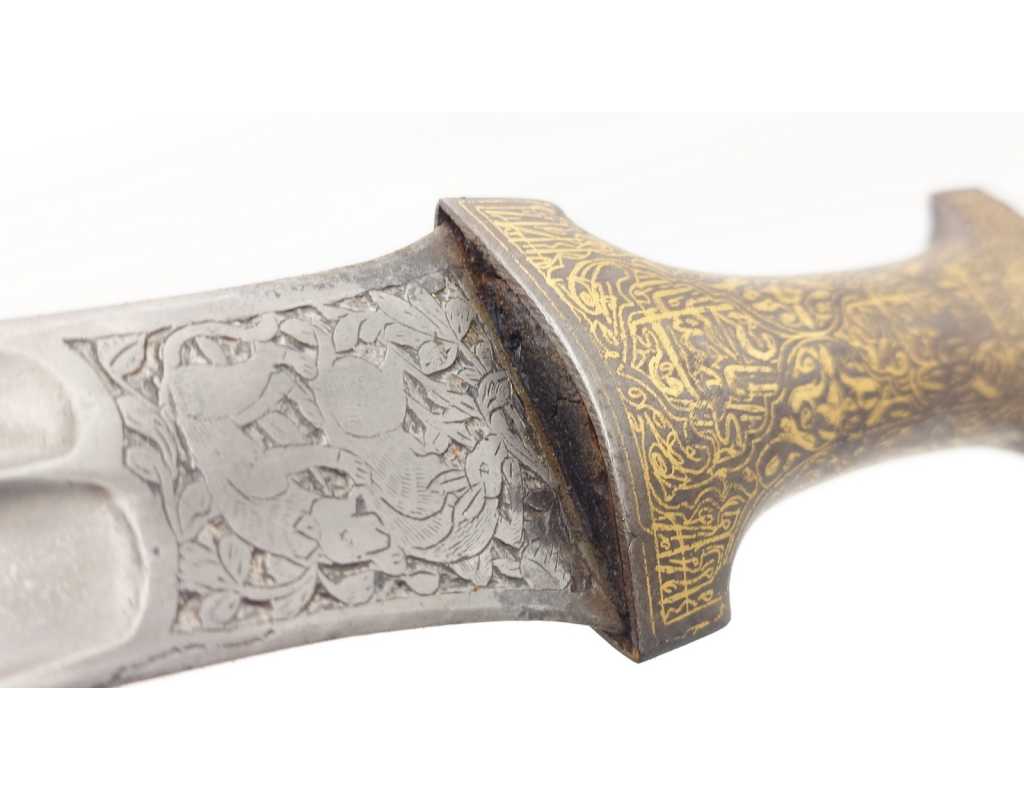 Armes Blanches POIGNARD COURBE DE PERSE KANDJAR DAMAS WOOTZ PERSIAN OTTOMAN DAGGER XIXè {PRODUCT_REFERENCE} - 23