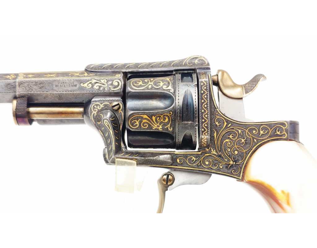 Armes de Poing REVOLVER DE LUXE SAINT-ÉTIENNE 1874 FAGNUS MAQUAIRE CALIBRE 320 - CADEAU DU MARÉCHAL FOCH À LOUIS MOUILLESEAUX -
