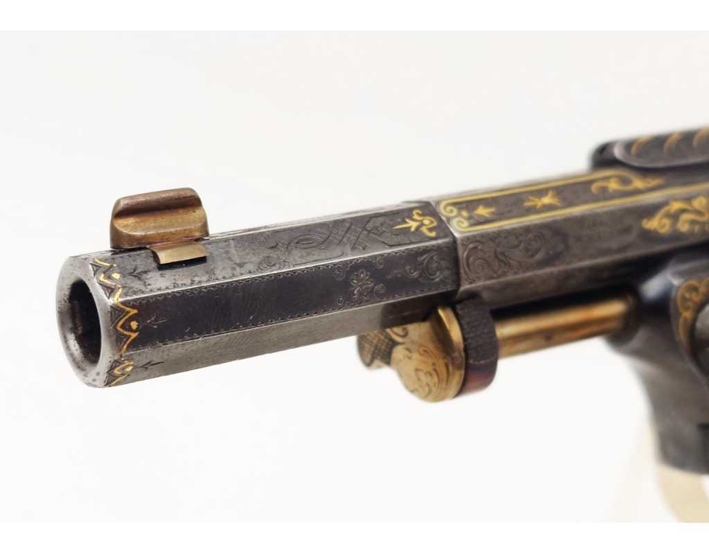 Armes de Poing REVOLVER DE LUXE SAINT-ÉTIENNE 1874 FAGNUS MAQUAIRE CALIBRE 320 - CADEAU DU MARÉCHAL FOCH À LOUIS MOUILLESEAUX -