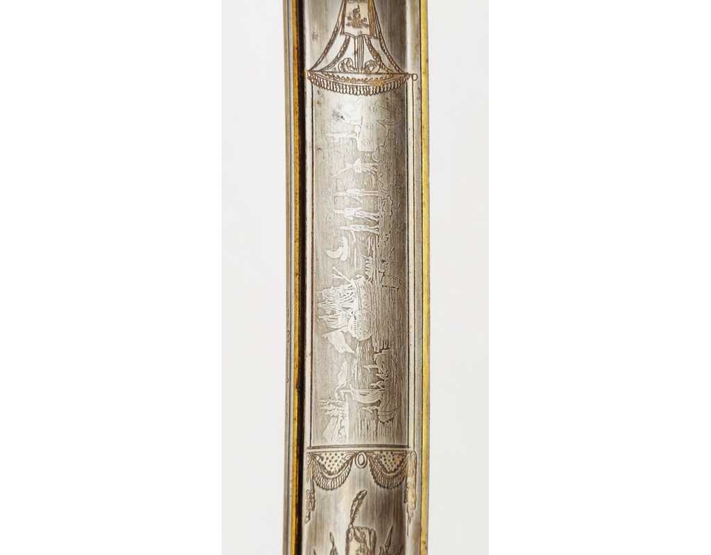 Armes Blanches UNIQUE SABRE D'OFFICIER D'ELITE DE L'ARTILLERIE DE MARINE WATERLOO PREMIER EMPIRE - RESTAURATION {PRODUCT_REFERE