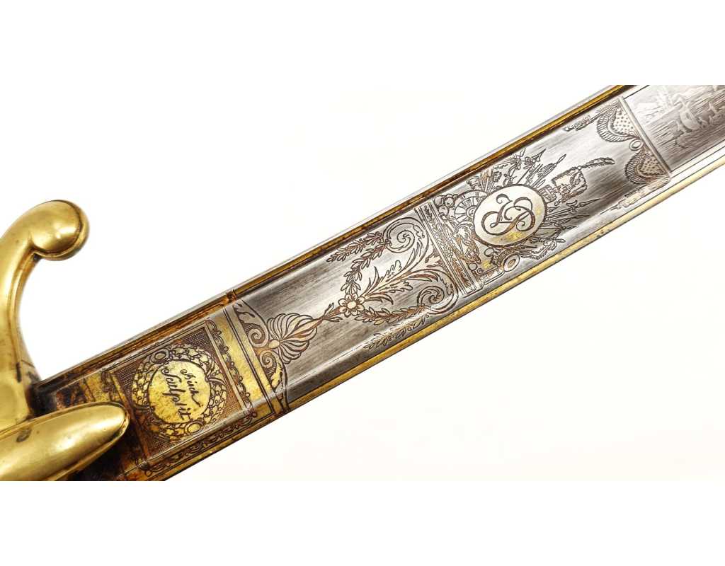 Armes Blanches UNIQUE SABRE D'OFFICIER D'ELITE DE L'ARTILLERIE DE MARINE WATERLOO PREMIER EMPIRE - RESTAURATION {PRODUCT_REFERE