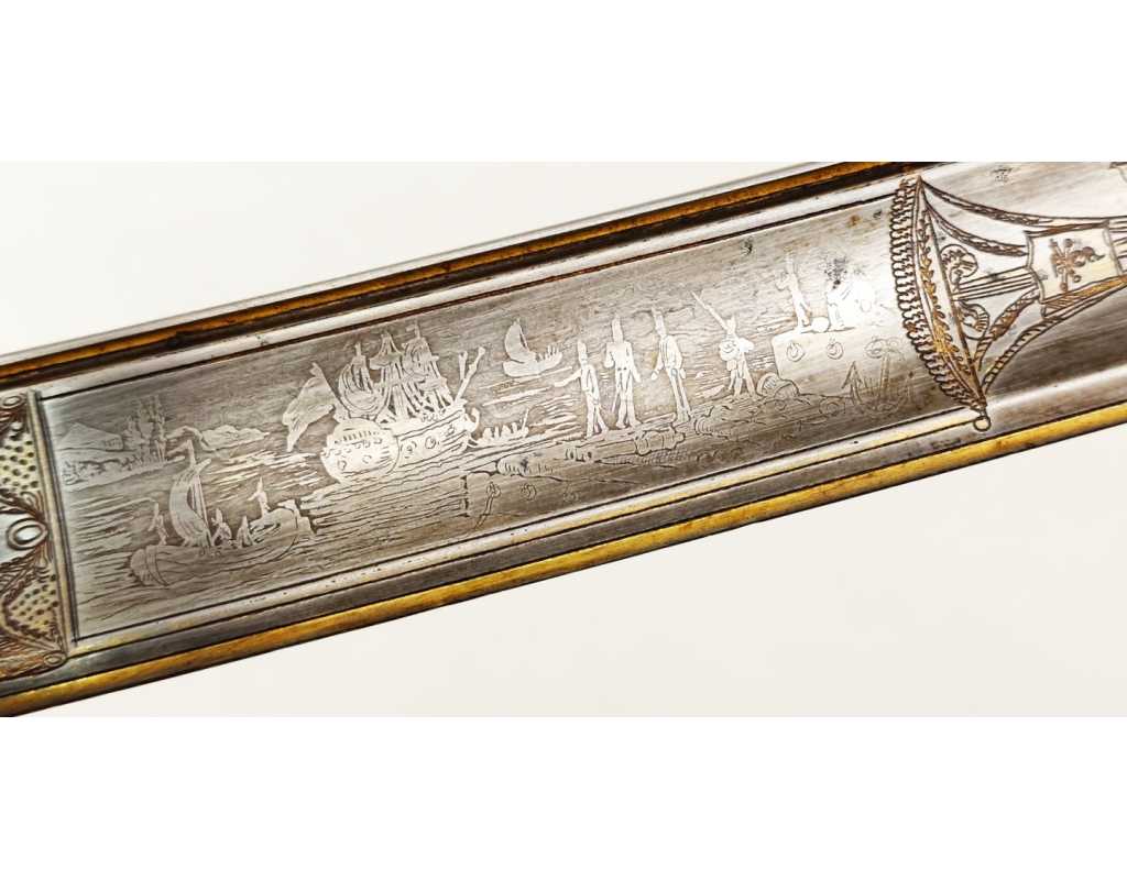 Armes Blanches UNIQUE SABRE D'OFFICIER D'ELITE DE L'ARTILLERIE DE MARINE WATERLOO PREMIER EMPIRE - RESTAURATION {PRODUCT_REFERE