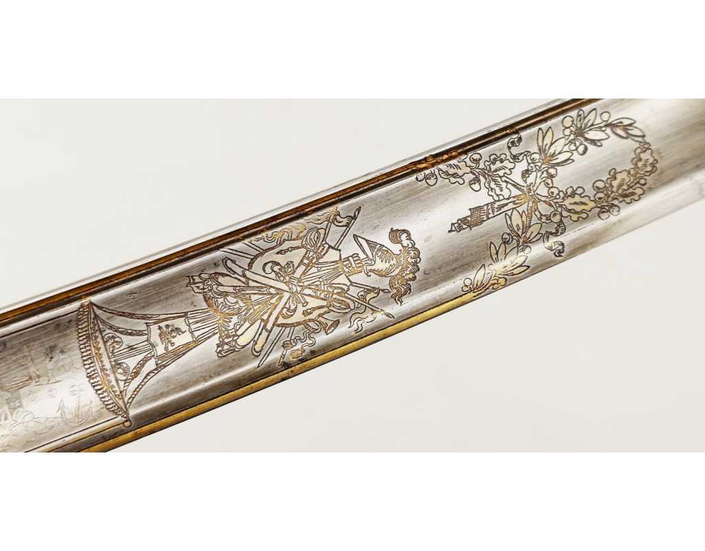 Armes Blanches UNIQUE SABRE D'OFFICIER D'ELITE DE L'ARTILLERIE DE MARINE WATERLOO PREMIER EMPIRE - RESTAURATION {PRODUCT_REFERE