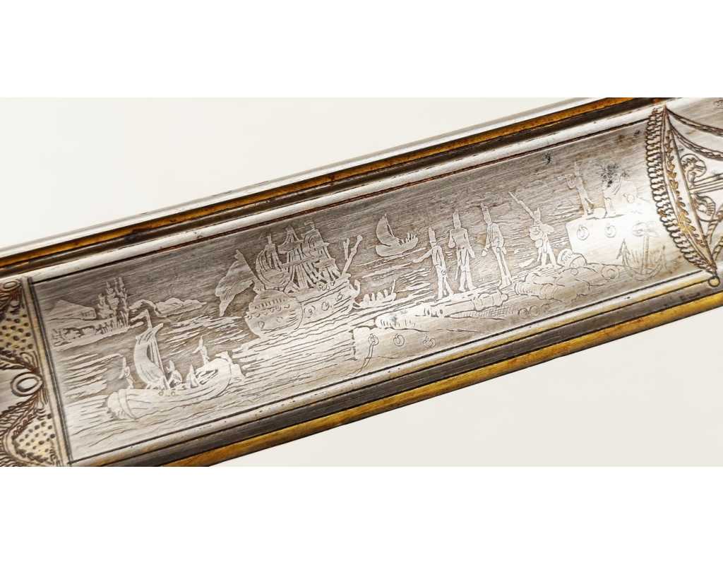 Armes Blanches UNIQUE SABRE D'OFFICIER D'ELITE DE L'ARTILLERIE DE MARINE WATERLOO PREMIER EMPIRE - RESTAURATION {PRODUCT_REFERE