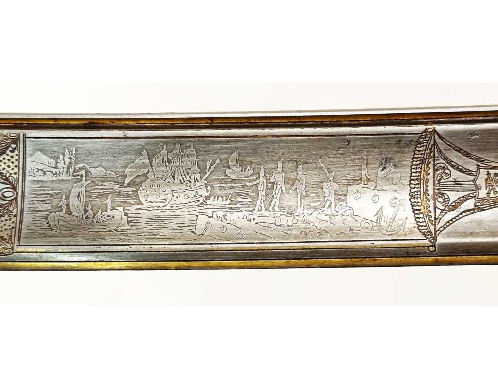 Armes Blanches UNIQUE SABRE D'OFFICIER D'ELITE DE L'ARTILLERIE DE MARINE WATERLOO PREMIER EMPIRE - RESTAURATION {PRODUCT_REFERE