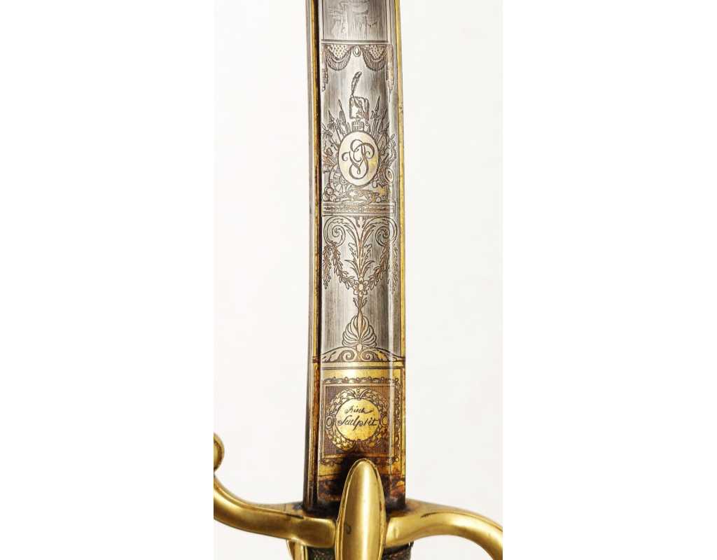 Armes Blanches UNIQUE SABRE D'OFFICIER D'ELITE DE L'ARTILLERIE DE MARINE WATERLOO PREMIER EMPIRE - RESTAURATION {PRODUCT_REFERE