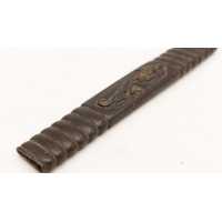Art du Japon KOZUKA MANCHE COUTEAU POUR SABRE JAPONAIS  EN  FER / DRAGON ET GODRONS JAPON XVIIIè {PRODUCT_REFERENCE} - 5