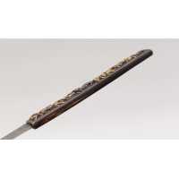 Art du Japon KOZUKA et LAME KOGOTANA   COUTEAU POUR SABRE JAPONAIS  EN  CUIVRE / CHEVAUX JAPON XIXè {PRODUCT_REFERENCE} - 7