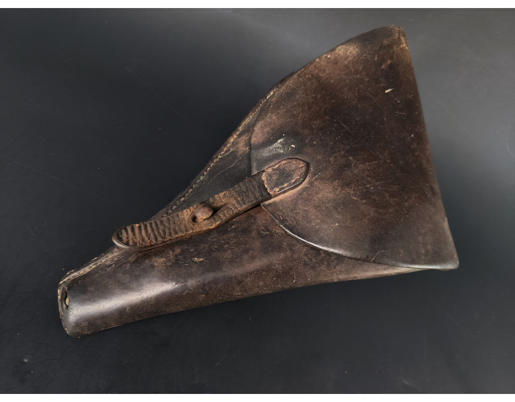 Militaria ETUI CUIR HOLSTER REVOLVER 1892 CIVIL NUMERO AFFECTATION MILITAIRE {PRODUCT_REFERENCE} - 1