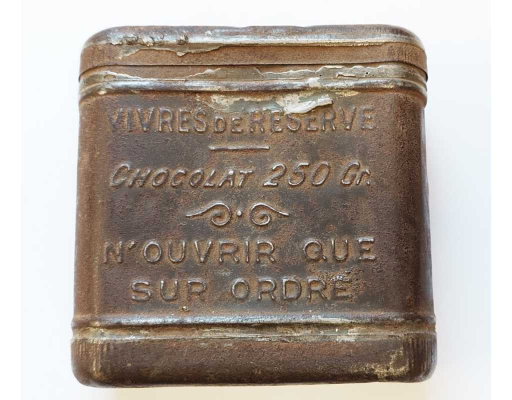 Militaria BOITE DE CHOCALAT MEUNIER NOISIEL 77 VIVRE DE RESERVE MILITAIRE 14-18 POILU MARS 1916 - FRANCE WW1 PREMIERE GUERRE MON