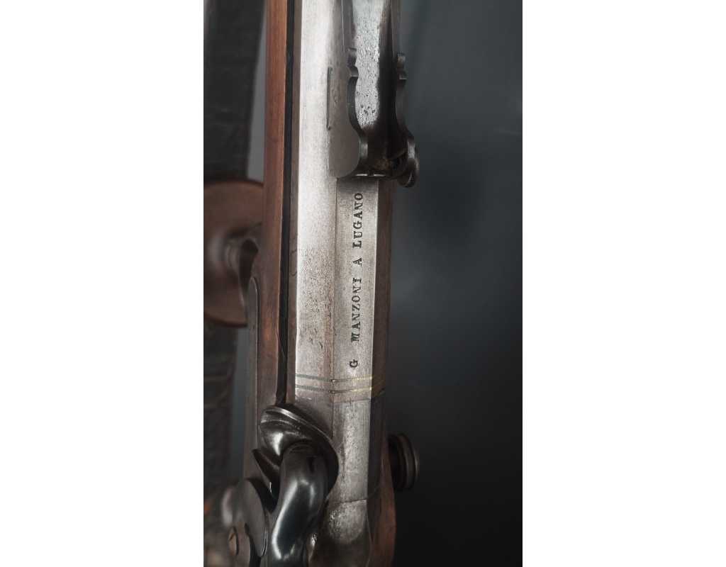 Armes Longues CARABINE DE TIR A PERCUSSION POUR GAUCHER CALIBRE 10.4MM PAR MANZONI A LUGANO vers 1850 - SUISSE XIXè {PRODUCT_