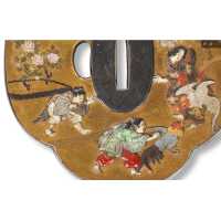 Art du Japon TSUBA SHIBAYAMA SIGNATURE DE YASUYOSHI ACTIF FIN XIXè - JAPON PERIODE MEIJI {PRODUCT_REFERENCE} - 5